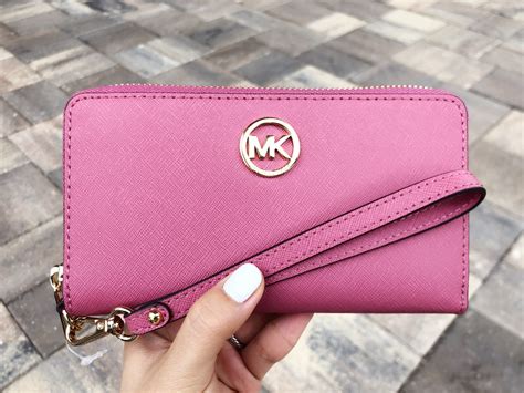 michael kors floral print wallet|michael kors pink wristlet wallet.